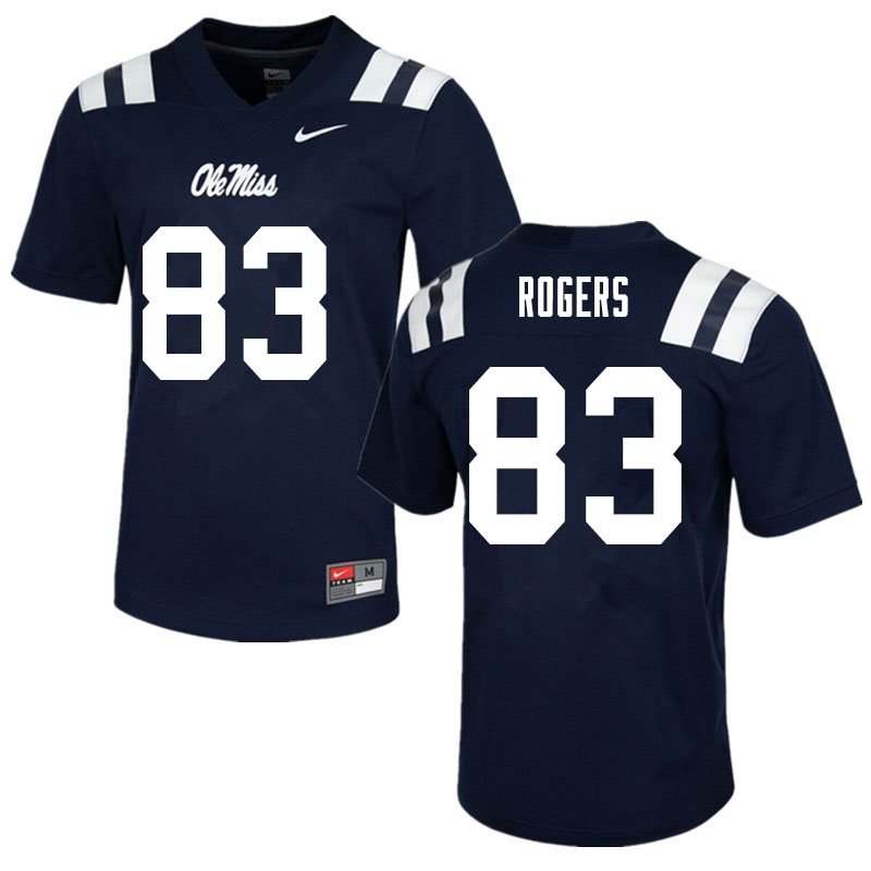 Chase Rogers Ole Miss Rebels NCAA Men's Navy #83 Stitched Limited College Football Jersey VBZ7658ZC